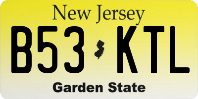 NJ license plate B53KTL