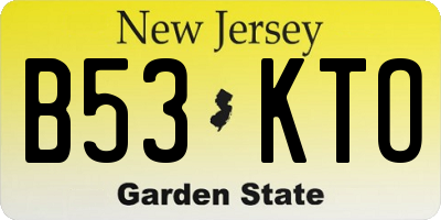 NJ license plate B53KTO