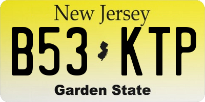 NJ license plate B53KTP