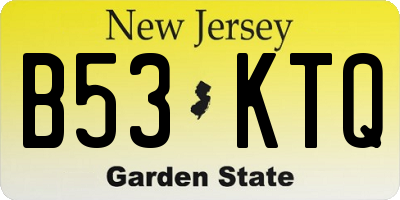NJ license plate B53KTQ