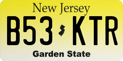 NJ license plate B53KTR