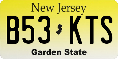 NJ license plate B53KTS