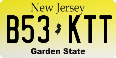 NJ license plate B53KTT