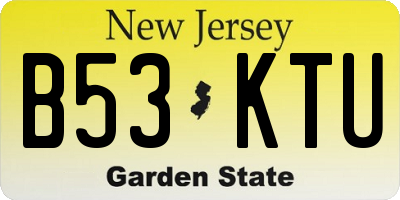 NJ license plate B53KTU