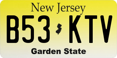 NJ license plate B53KTV