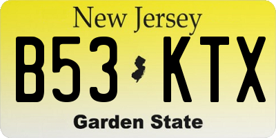 NJ license plate B53KTX