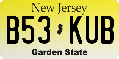 NJ license plate B53KUB