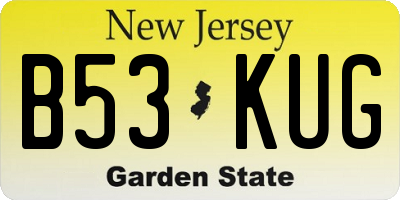 NJ license plate B53KUG