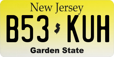 NJ license plate B53KUH