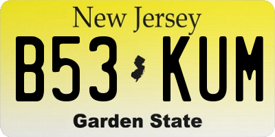 NJ license plate B53KUM