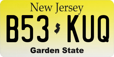 NJ license plate B53KUQ