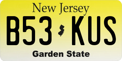 NJ license plate B53KUS