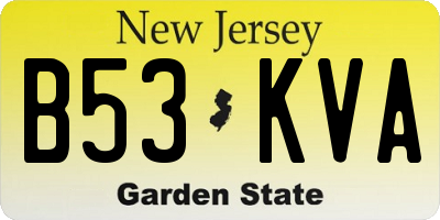 NJ license plate B53KVA