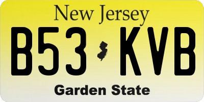 NJ license plate B53KVB