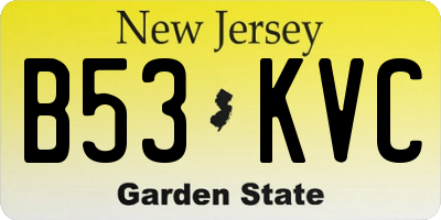 NJ license plate B53KVC