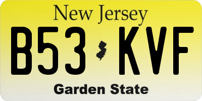 NJ license plate B53KVF