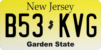 NJ license plate B53KVG