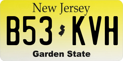 NJ license plate B53KVH