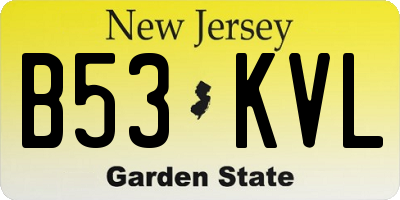NJ license plate B53KVL