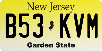 NJ license plate B53KVM