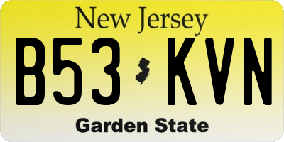 NJ license plate B53KVN