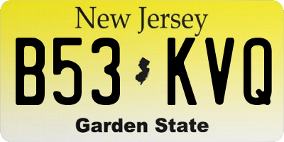 NJ license plate B53KVQ