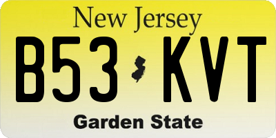 NJ license plate B53KVT