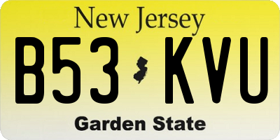 NJ license plate B53KVU