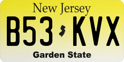 NJ license plate B53KVX