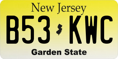 NJ license plate B53KWC