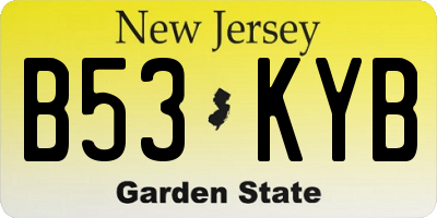 NJ license plate B53KYB