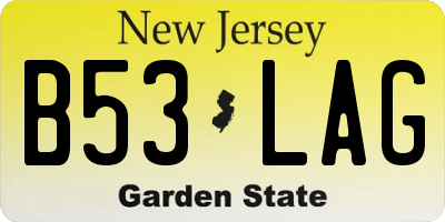 NJ license plate B53LAG