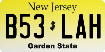 NJ license plate B53LAH