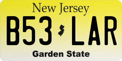NJ license plate B53LAR
