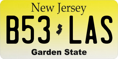 NJ license plate B53LAS