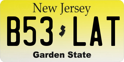 NJ license plate B53LAT