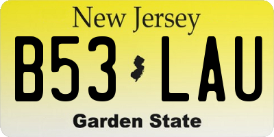 NJ license plate B53LAU