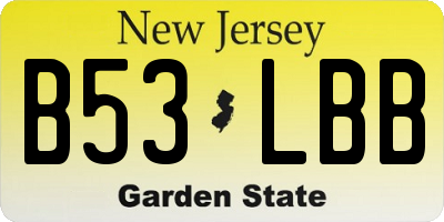 NJ license plate B53LBB