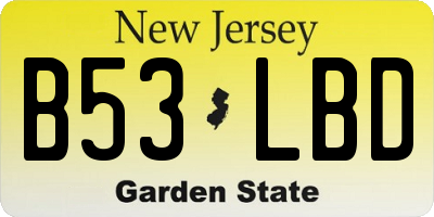 NJ license plate B53LBD