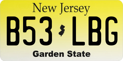 NJ license plate B53LBG