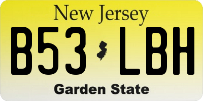 NJ license plate B53LBH
