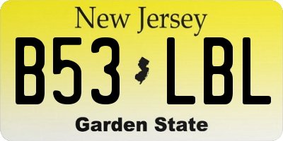 NJ license plate B53LBL