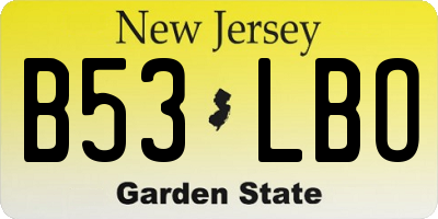 NJ license plate B53LBO
