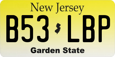 NJ license plate B53LBP