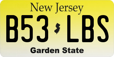 NJ license plate B53LBS