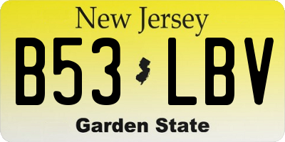 NJ license plate B53LBV