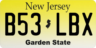 NJ license plate B53LBX