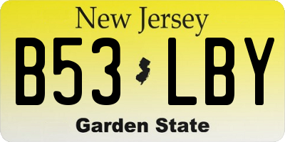 NJ license plate B53LBY