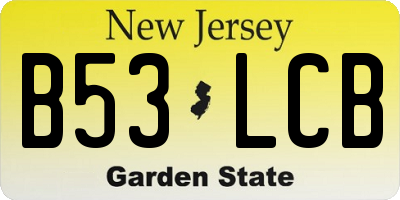 NJ license plate B53LCB