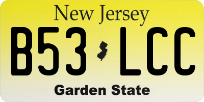 NJ license plate B53LCC